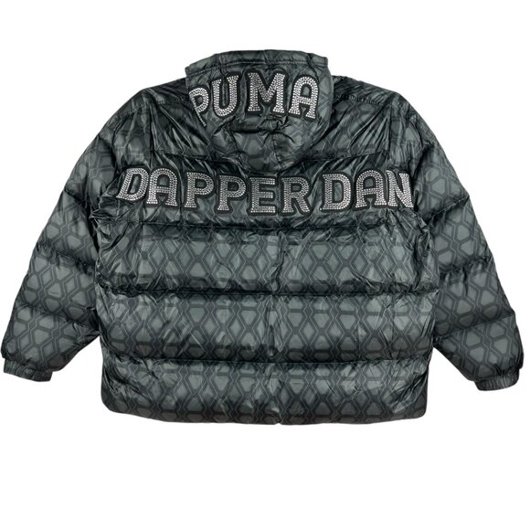 NWT Puma x Dapper Dan Men Black Grey Reversible Duck Down Puffer Jacket Size XL - Picture 3 of 16